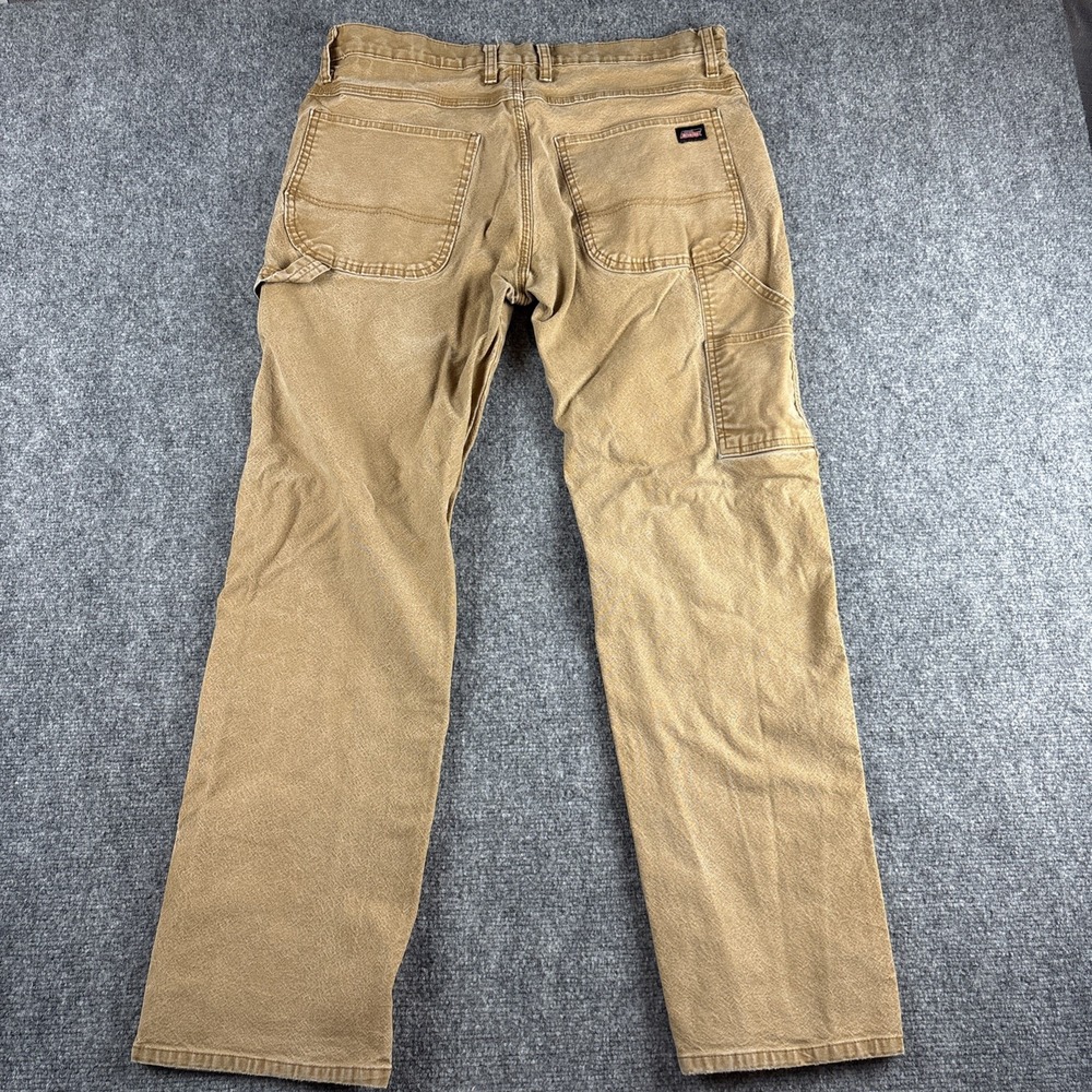 Genuine Dickies Flex Duck Carpenter Pants 34x32 Tan Canvas Skater Workwear - Picture 8 of 9